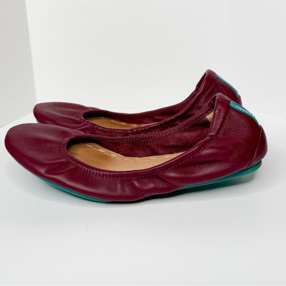 Tieks Gavrieli Size 7 Leather Ballet Flats Slip On Shoes Burgundy Wine Red - Picture 2 of 10